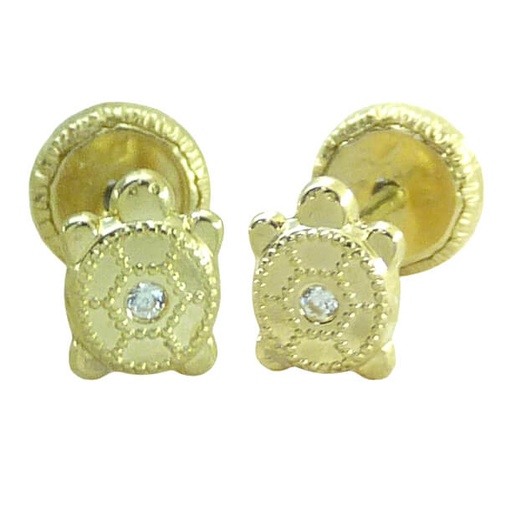 [5467] PENDIENTES TORTUGAS CON CIRCONITAS.5MM.TORNILLO.