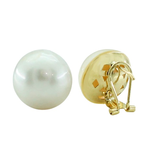 [6015/2] PENDIENTES PERLA MABE JAPONESA 12/15MM.OMEGA Perla Cultivada