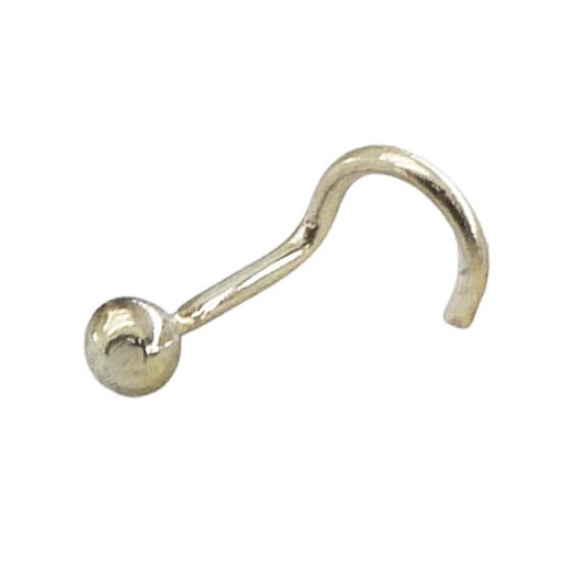 [1095B] PIERCING NARIZ BOLA 2MM.ORO BLANCO.