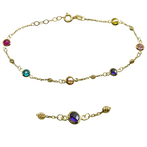 [5112] PULSERA BOCELES DE COLOR , 19CM.