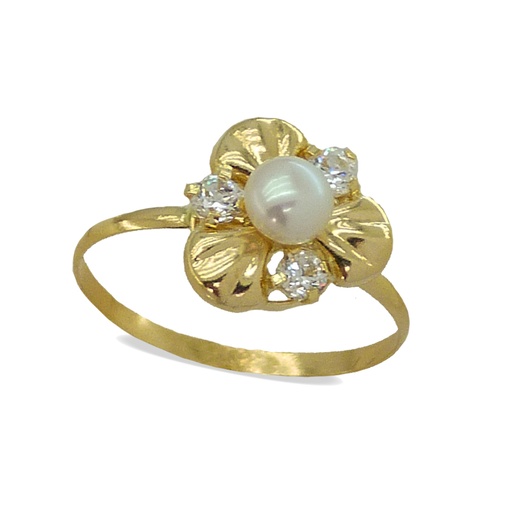 [6940/S] SORTIJA DE COMUNION PERLA DE 3MM Y CIRCONITAS.