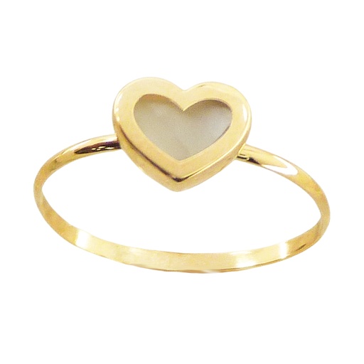 [4631/S] 8MM MOTHER OF PEARL HEART RING.