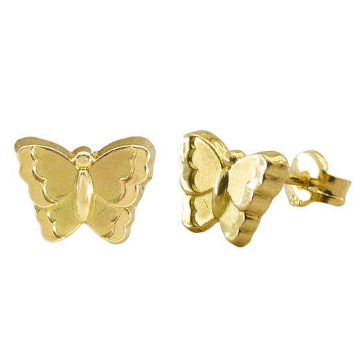 [4326] 5MM BUTTERFLY STUD EARRINGS.PUSH BACK.