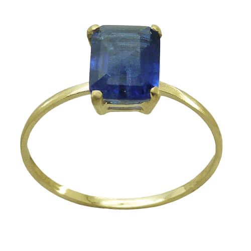 [5468/SZ] 8x6MM SAPPHIRE COLOR QUARTZ RING.